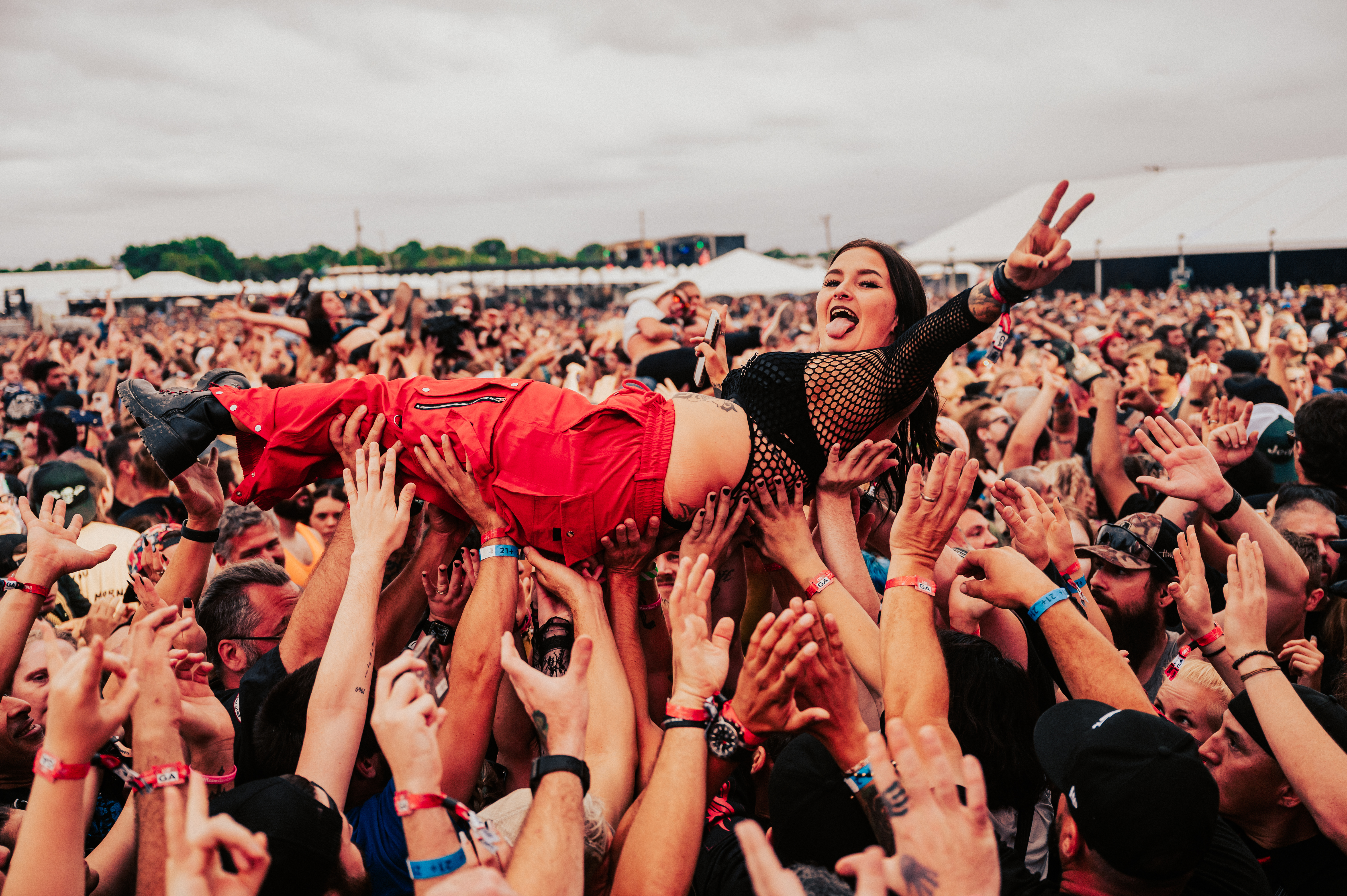 Crowd raging during a main-stage set at Louder Than Life